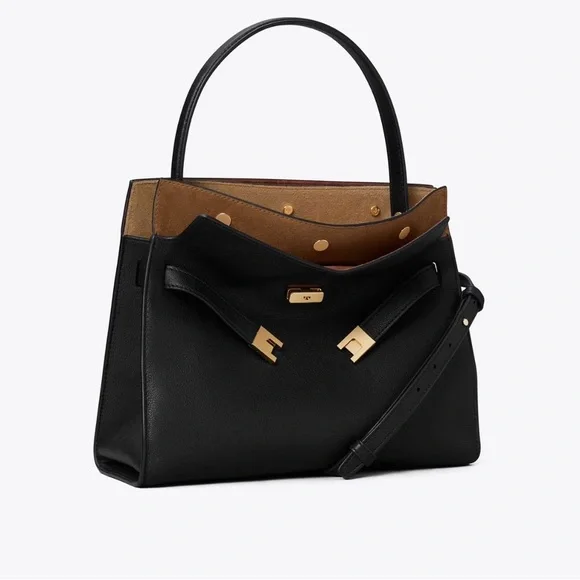 Tory Burch Lee Radziwill Small Elegant Black Handbag 👜 NWT - Picture 4 of 11